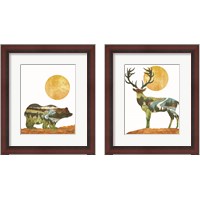 Framed Forest Deer & Bear 2 Piece Framed Art Print Set