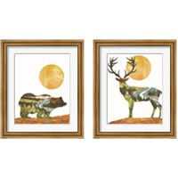 Framed 'Forest Deer & Bear 2 Piece Framed Art Print Set' border=