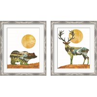 Framed 'Forest Deer & Bear 2 Piece Framed Art Print Set' border=
