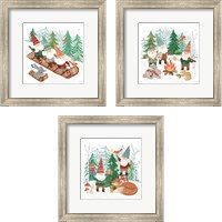 Framed Woodland Gnomes 3 Piece Framed Art Print Set