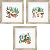 Framed 'Woodland Gnomes 3 Piece Framed Art Print Set' border=