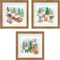 Framed 'Woodland Gnomes 3 Piece Framed Art Print Set' border=