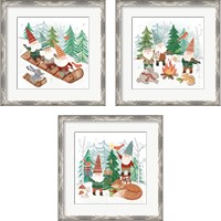 Framed 'Woodland Gnomes 3 Piece Framed Art Print Set' border=