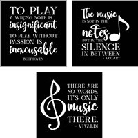 Framed 'Moved by Music 3 Piece Art Print Set' border=
