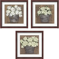 Framed 'Heavenly Floral 3 Piece Framed Art Print Set' border=