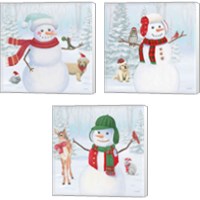 Framed 'Dressed for Christmas 3 Piece Canvas Print Set' border=