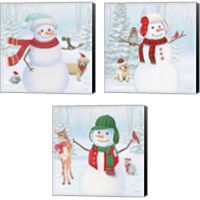 Framed 'Dressed for Christmas 3 Piece Canvas Print Set' border=