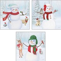 Framed 'Dressed for Christmas 3 Piece Art Print Set' border=