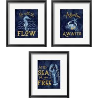 Framed Deep Blue Sea 3 Piece Framed Art Print Set