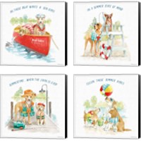 Framed Summer Fun 4 Piece Canvas Print Set