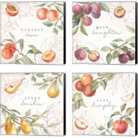 Framed 'In the Orchard 4 Piece Canvas Print Set' border=