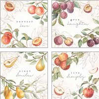 Framed 'In the Orchard 4 Piece Art Print Set' border=