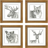 Framed 'Pencil Forest 4 Piece Framed Art Print Set' border=