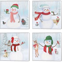 Framed 'Dressed for Christmas 4 Piece Canvas Print Set' border=