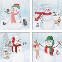 Framed 'Dressed for Christmas 4 Piece Art Print Set' border=
