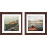 Framed 'Calm Waters Canoe 2 Piece Framed Art Print Set' border=