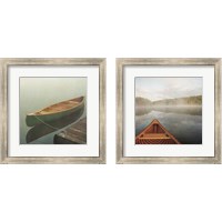 Framed 'Calm Waters Canoe 2 Piece Framed Art Print Set' border=