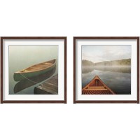 Framed 'Calm Waters Canoe 2 Piece Framed Art Print Set' border=