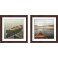 Framed 'Calm Waters Canoe 2 Piece Framed Art Print Set' border=