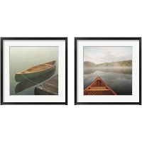 Framed 'Calm Waters Canoe 2 Piece Framed Art Print Set' border=