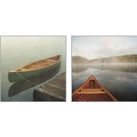 Framed 'Calm Waters Canoe 2 Piece Art Print Set' border=