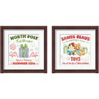 Framed 'Santa Signs 2 Piece Framed Art Print Set' border=