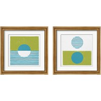 Framed 'Reflection Green 2 Piece Framed Art Print Set' border=