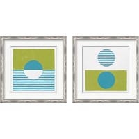 Framed 'Reflection Green 2 Piece Framed Art Print Set' border=