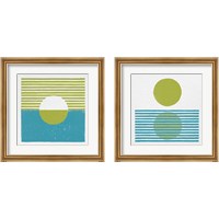 Framed 'Reflection Green 2 Piece Framed Art Print Set' border=