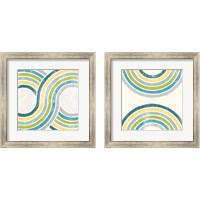 Framed 'Over the Rainbow Green 2 Piece Framed Art Print Set' border=