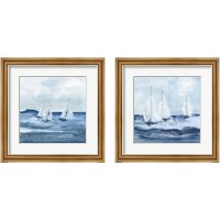 Framed 'Sailboats  2 Piece Framed Art Print Set' border=