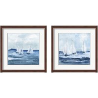 Framed 'Sailboats  2 Piece Framed Art Print Set' border=