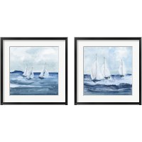 Framed 'Sailboats  2 Piece Framed Art Print Set' border=