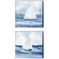 Framed 'Sailboats  2 Piece Canvas Print Set' border=