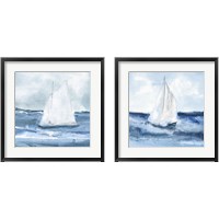 Framed 'Sailboats  2 Piece Framed Art Print Set' border=