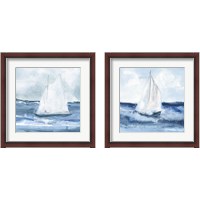 Framed 'Sailboats  2 Piece Framed Art Print Set' border=