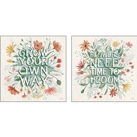 Framed 'Wildflower Vibes 2 Piece Art Print Set' border=