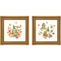 Framed 'Garden Gnomes 2 Piece Framed Art Print Set' border=