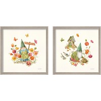 Framed 'Garden Gnomes 2 Piece Framed Art Print Set' border=