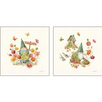 Framed 'Garden Gnomes 2 Piece Art Print Set' border=
