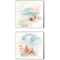 Framed 'Seaside Journey 2 Piece Canvas Print Set' border=