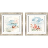 Framed 'Seaside Journey 2 Piece Framed Art Print Set' border=