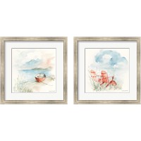 Framed 'Seaside Journey 2 Piece Framed Art Print Set' border=