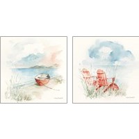 Framed 'Seaside Journey 2 Piece Art Print Set' border=