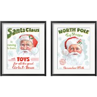 Framed Santa Signs 2 Piece Framed Art Print Set