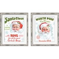 Framed Santa Signs 2 Piece Framed Art Print Set