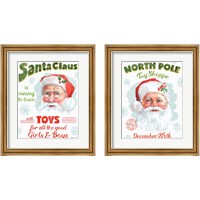 Framed Santa Signs 2 Piece Framed Art Print Set