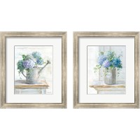 Framed 'Morning Hydrangeas 2 Piece Framed Art Print Set' border=