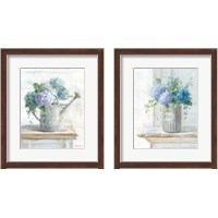 Framed 'Morning Hydrangeas 2 Piece Framed Art Print Set' border=