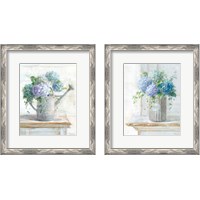 Framed 'Morning Hydrangeas 2 Piece Framed Art Print Set' border=